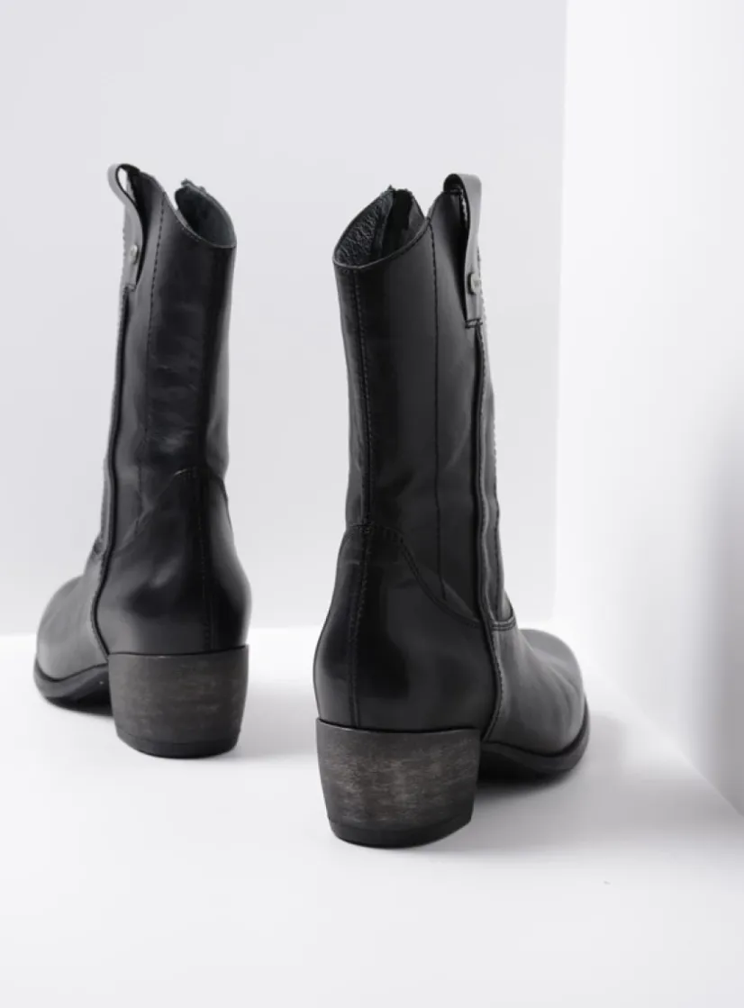 Wolky Caprock HV - zwart leer<DAMES Cowboylaarzen|Herfst/Winter