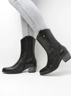 Wolky Caprock HV - zwart leer<DAMES Cowboylaarzen|Herfst/Winter