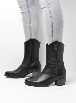 Wolky Caprock HV - zwart leer<DAMES Cowboylaarzen|Herfst/Winter