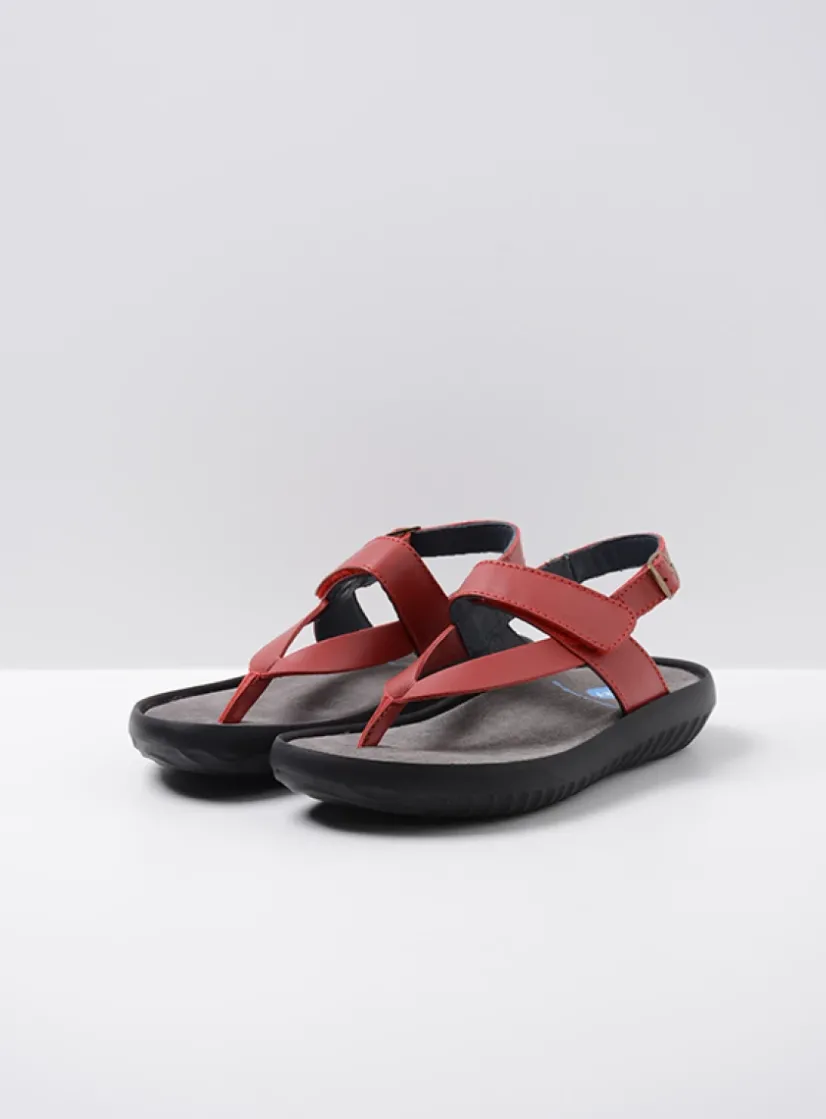 Wolky Cebu - rood leer<DAMES Sandalen