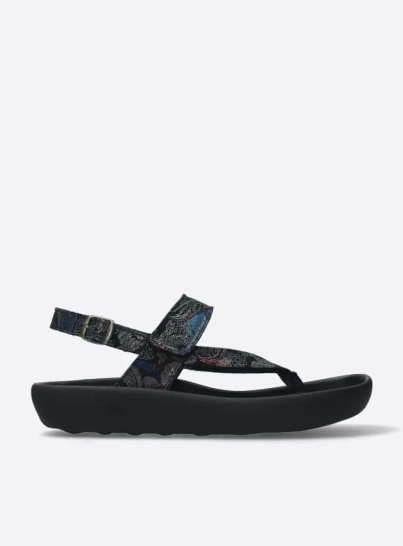 Wolky Cebu - zwart/blauw suede<DAMES Sandalen