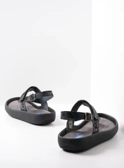Wolky Cebu - zwart/blauw suede<DAMES Sandalen