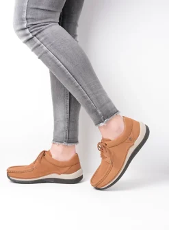Wolky Celebration - cognac nubuck<DAMES Lage Veterschoenen|Sneakers
