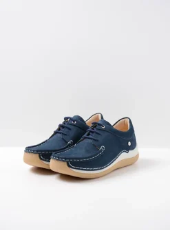 Wolky Celebration - denim nubuck<DAMES Lage Veterschoenen|Sneakers