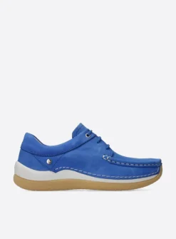 Wolky Celebration - hemelsblauw nubuck<DAMES Lage Veterschoenen|Sneakers