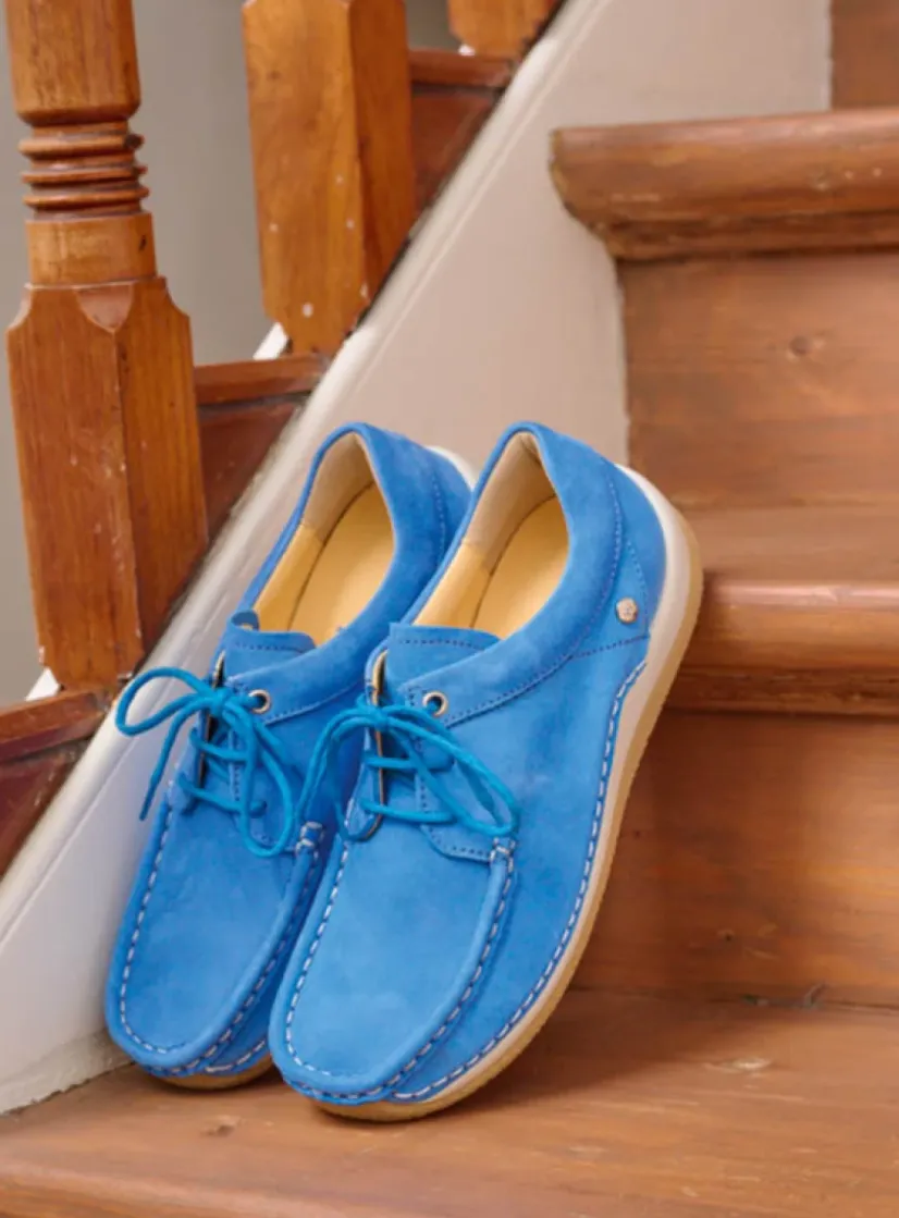 Wolky Celebration - hemelsblauw nubuck<DAMES Lage Veterschoenen|Sneakers