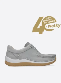 Wolky Celebration - lichtgrijs nubuck<DAMES Lage Veterschoenen|Sneakers
