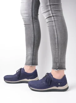 Wolky Celebration - paars nubuck<DAMES Lage Veterschoenen|Sneakers