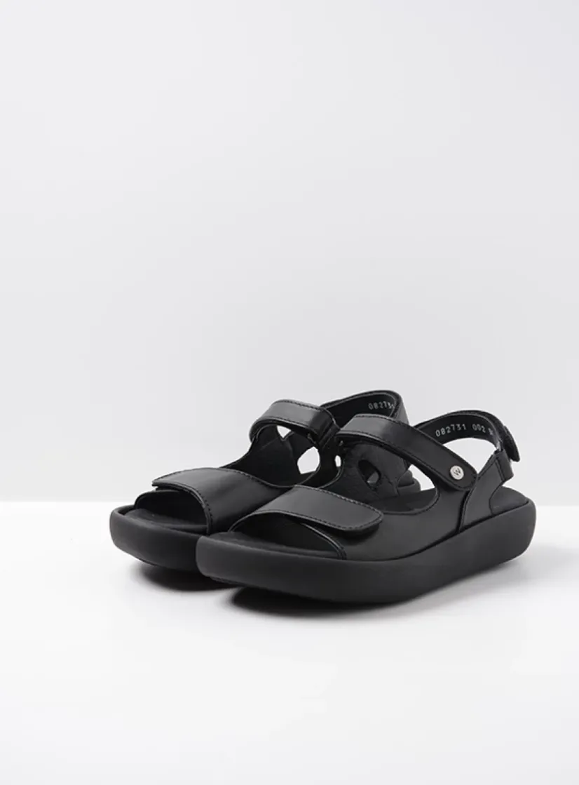 Wolky Celine XW - zwart leer<DAMES Sandalen
