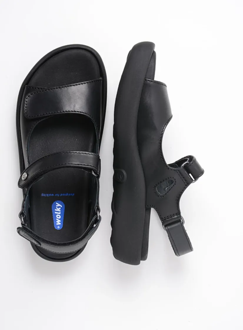 Wolky Celine XW - zwart leer<DAMES Sandalen