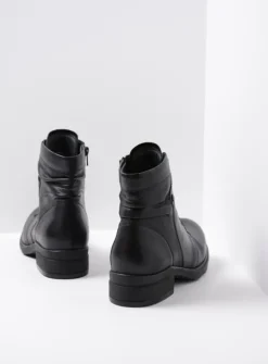 Wolky Center - zwart leer<DAMES Veterlaarzen|Herfst/Winter