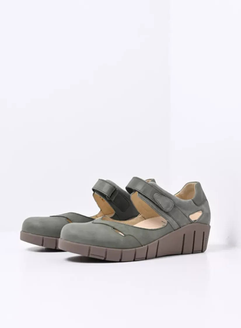 Wolky Charlotte - saliegroen nubuck<DAMES Bandschoenen