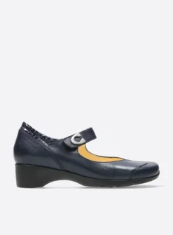Wolky Chili - blauw leer<DAMES Herfst/Winter|Bandschoenen