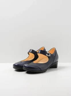 Wolky Chili - blauw leer<DAMES Herfst/Winter|Bandschoenen
