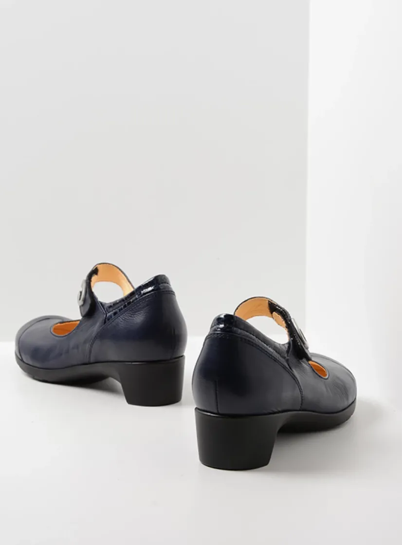 Wolky Chili - blauw leer<DAMES Herfst/Winter|Bandschoenen