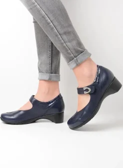 Wolky Chili - blauw leer<DAMES Herfst/Winter|Bandschoenen