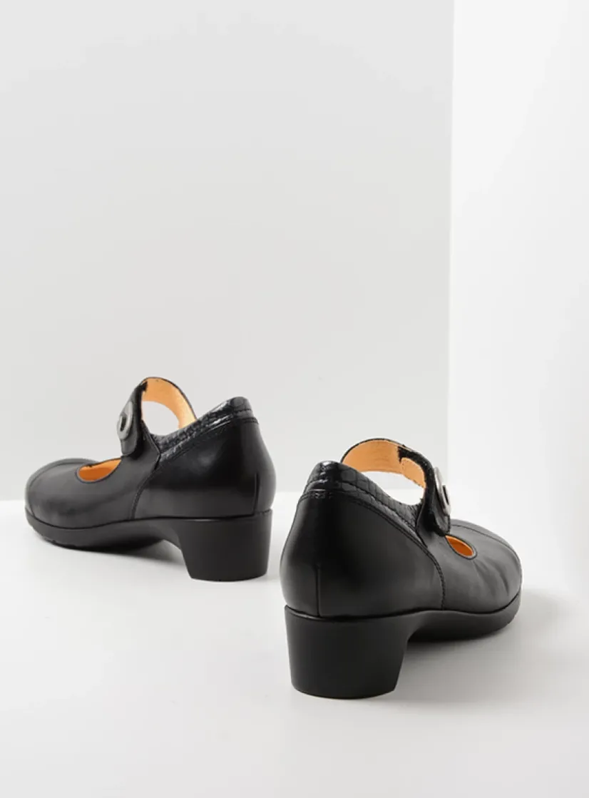 Wolky Chili - zwart leer<DAMES Herfst/Winter|Bandschoenen