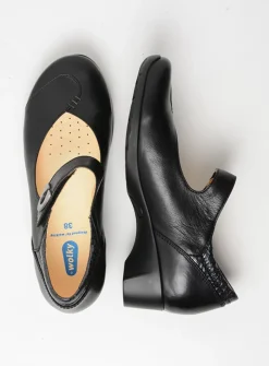 Wolky Chili - zwart leer<DAMES Herfst/Winter|Bandschoenen
