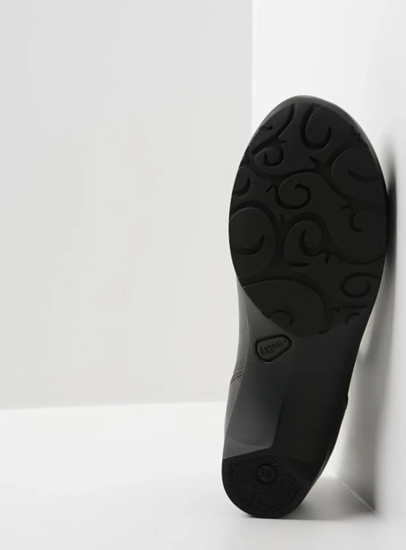 Wolky Chili - zwart leer<DAMES Herfst/Winter|Bandschoenen