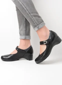 Wolky Chili - zwart leer<DAMES Herfst/Winter|Bandschoenen