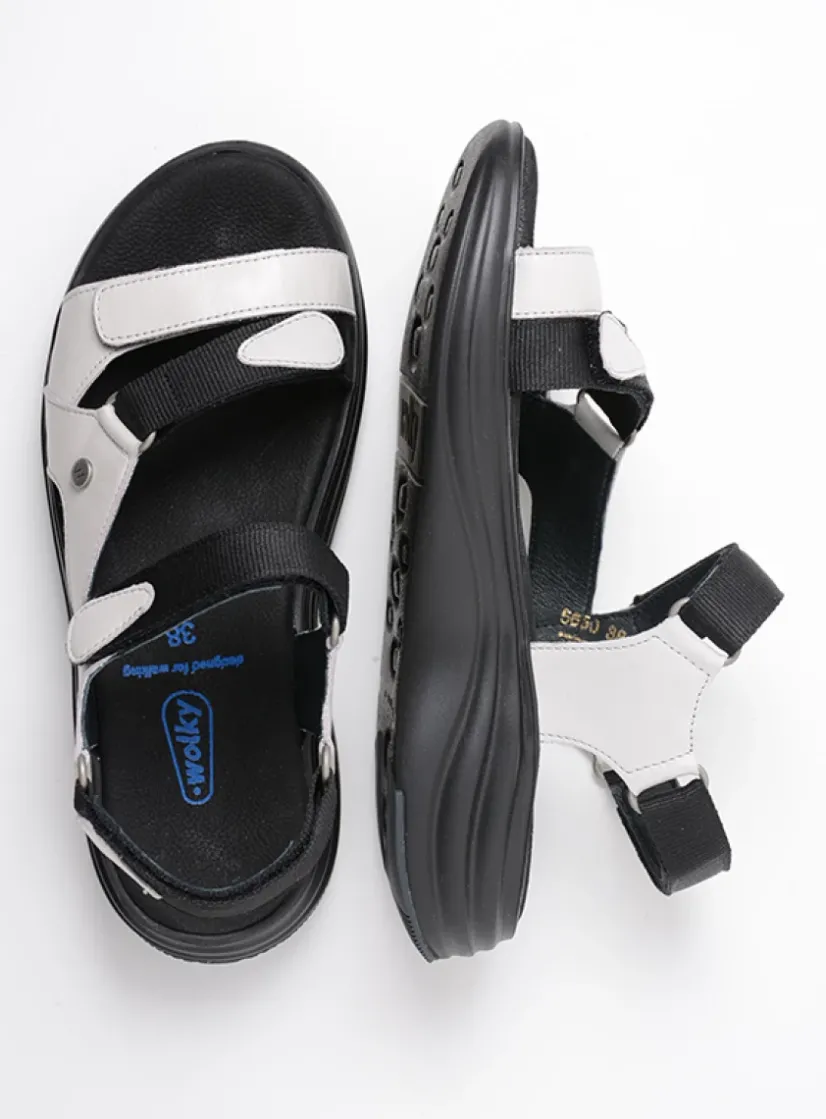 Wolky Cirro - gebroken wit leer<DAMES Sandalen