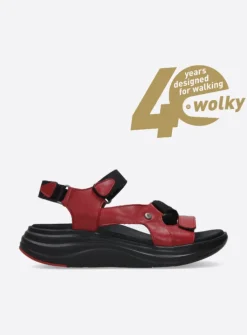 Wolky Cirro - rood leer<DAMES Sandalen