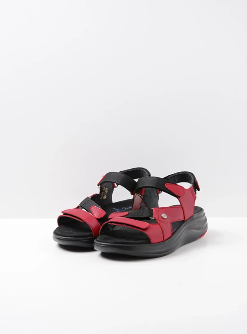 Wolky Cirro - rood leer<DAMES Sandalen