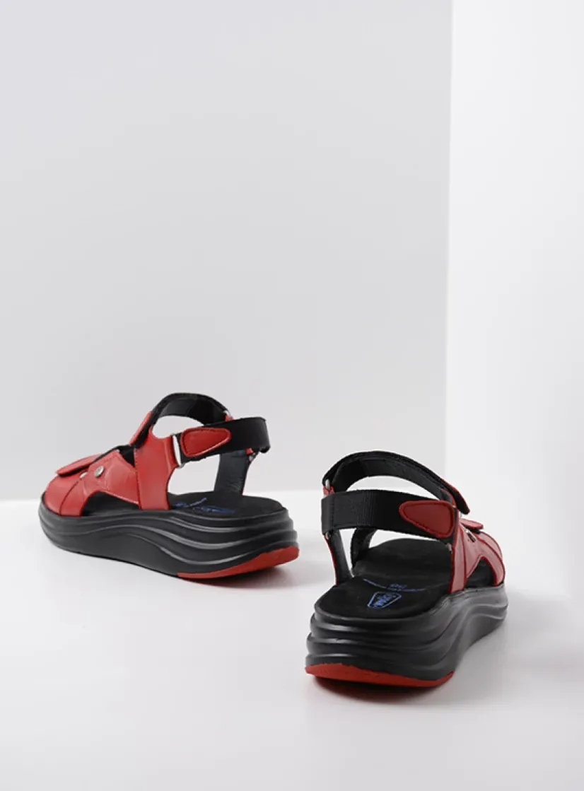 Wolky Cirro - rood leer<DAMES Sandalen