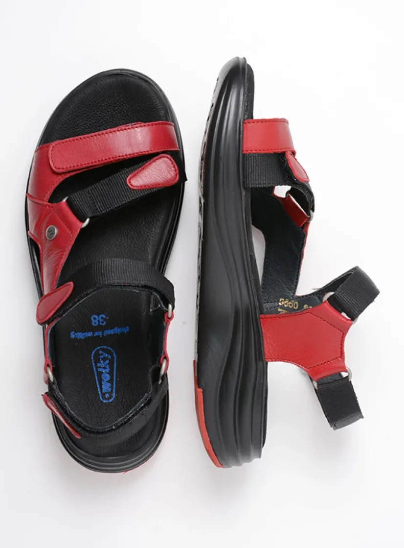 Wolky Cirro - rood leer<DAMES Sandalen