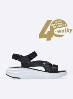Wolky Cirro - zwart-wit leer<DAMES Sandalen