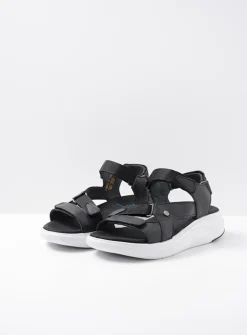 Wolky Cirro - zwart-wit leer<DAMES Sandalen