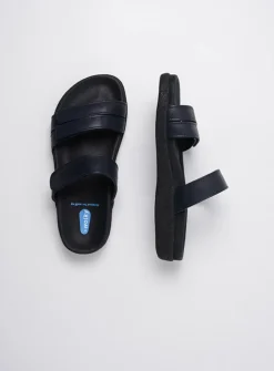 Wolky Cirrus - donkerblauw leer<DAMES Slippers