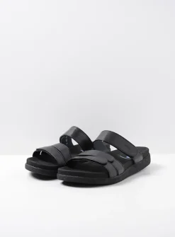 Wolky Cirrus men - zwart leer<Heren Slippers Heren