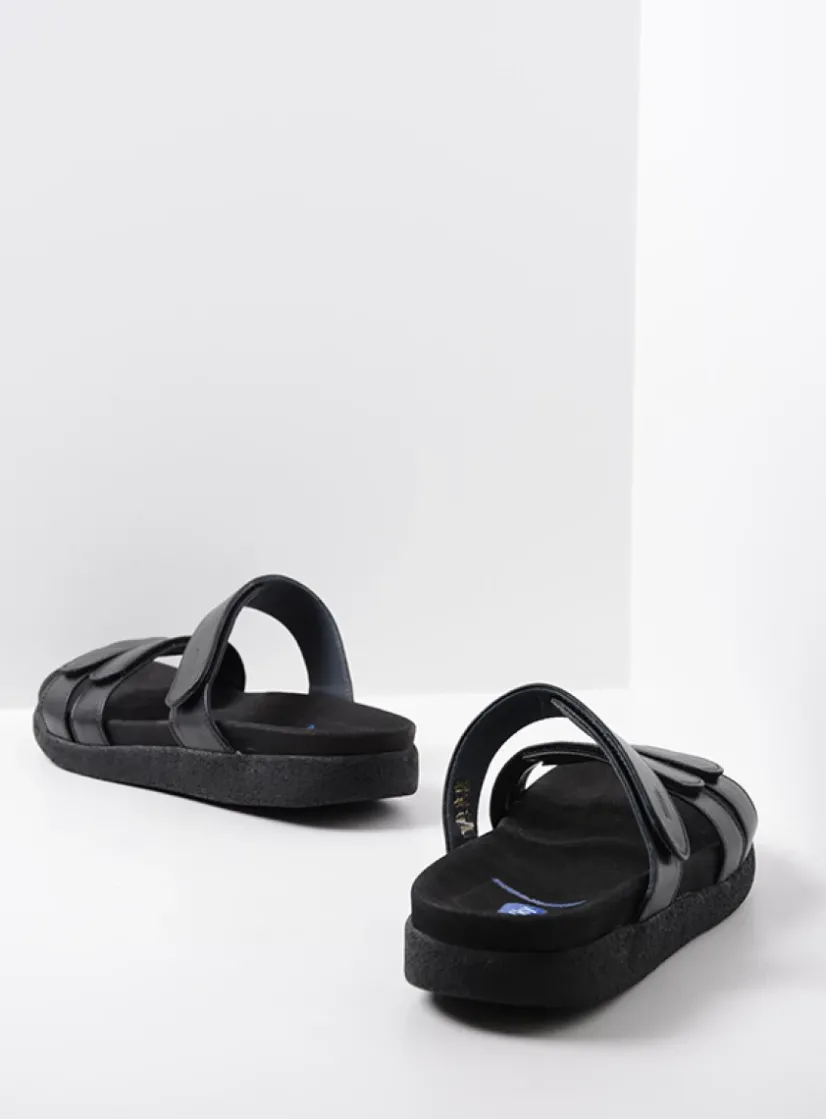 Wolky Cirrus men - zwart leer<Heren Slippers Heren