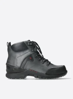 Wolky City Tracker WP - antraciet leer<DAMES Hoge Veterschoenen|Wandelschoenen