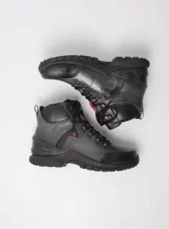 Wolky City Tracker WP - antraciet leer<DAMES Hoge Veterschoenen|Wandelschoenen