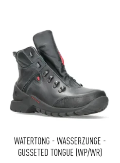 Wolky City Tracker WP - antraciet leer<DAMES Hoge Veterschoenen|Wandelschoenen