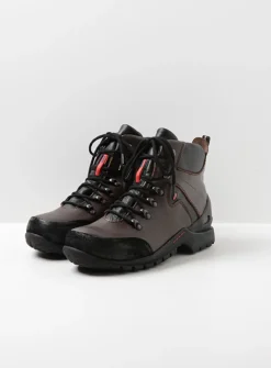 Wolky City Tracker WP - bruin leer<DAMES Hoge Veterschoenen|Wandelschoenen