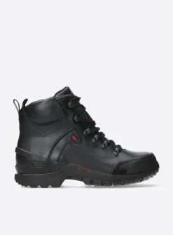 Wolky City Tracker WP - zwart leer<DAMES Hoge Veterschoenen|Wandelschoenen