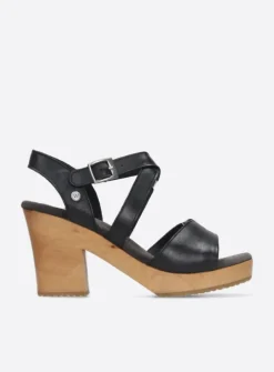 Wolky Cloudy - zwart leer<DAMES Sandalen