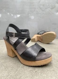 Wolky Cloudy - zwart leer<DAMES Sandalen