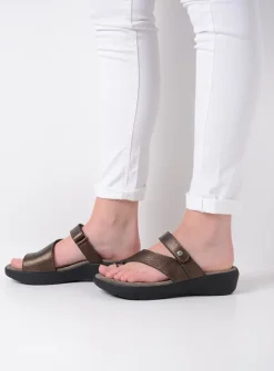 Wolky Collins - brons leer<DAMES Slippers