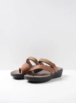 Wolky Collins - cognac leer<DAMES Slippers