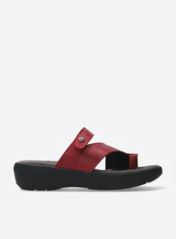 Wolky Collins - rood leer<DAMES Slippers