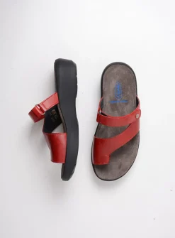Wolky Collins - rood leer<DAMES Slippers