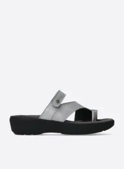 Wolky Collins - zilver leer<DAMES Slippers