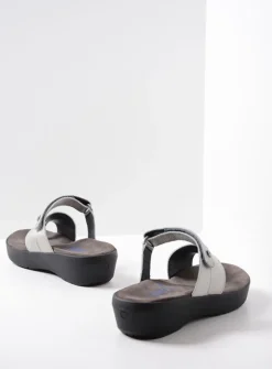 Wolky Collins - zilver leer<DAMES Slippers