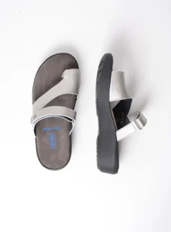 Wolky Collins - zilver leer<DAMES Slippers