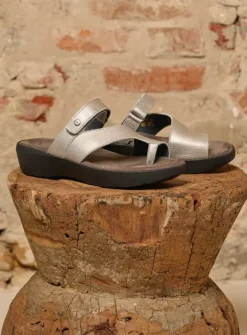 Wolky Collins - zilver leer<DAMES Slippers