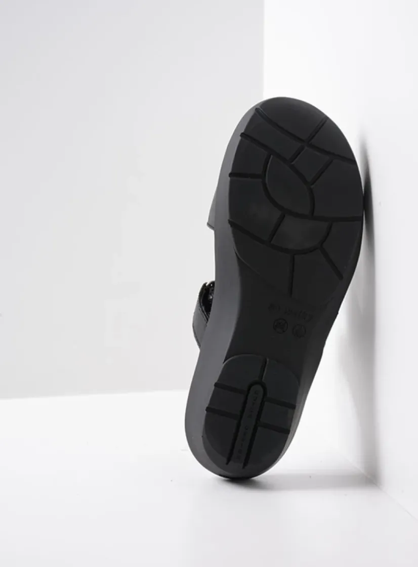 Wolky Collins - zwart leer<DAMES Slippers